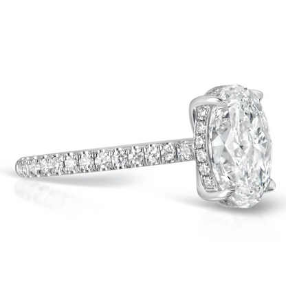 Oval Brilliant 3D Pave Engagement Ring