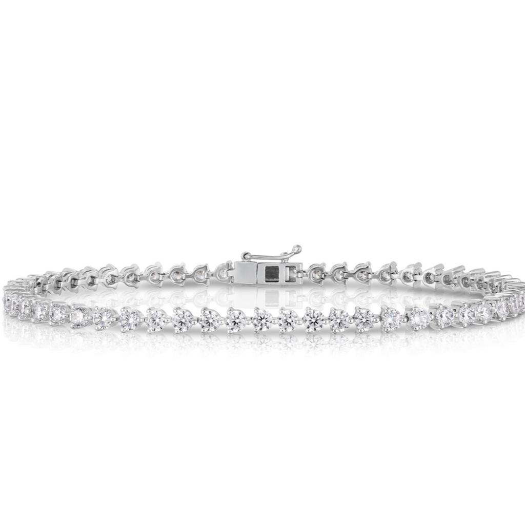 3 Prong Diamond Tennis Bracelet