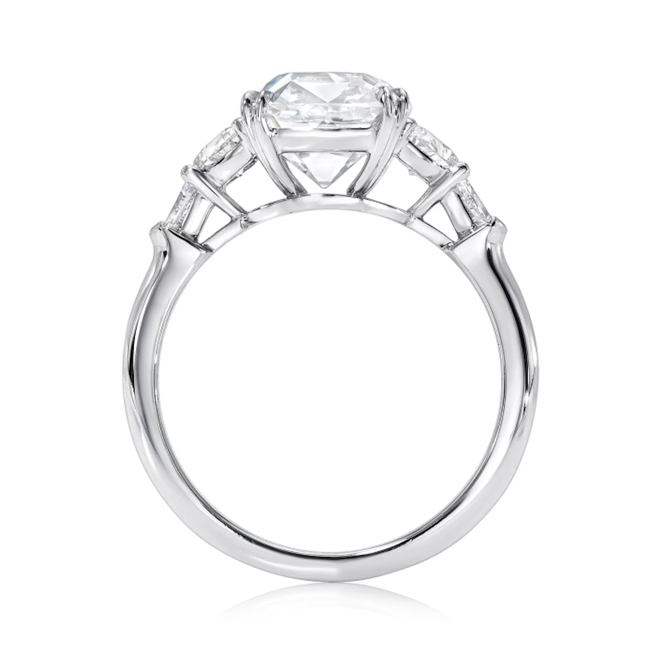 Antique Cushion Brilliant 3 Stone Engagement Ring