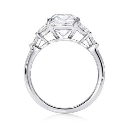 Antique Cushion Brilliant 3 Stone Engagement Ring
