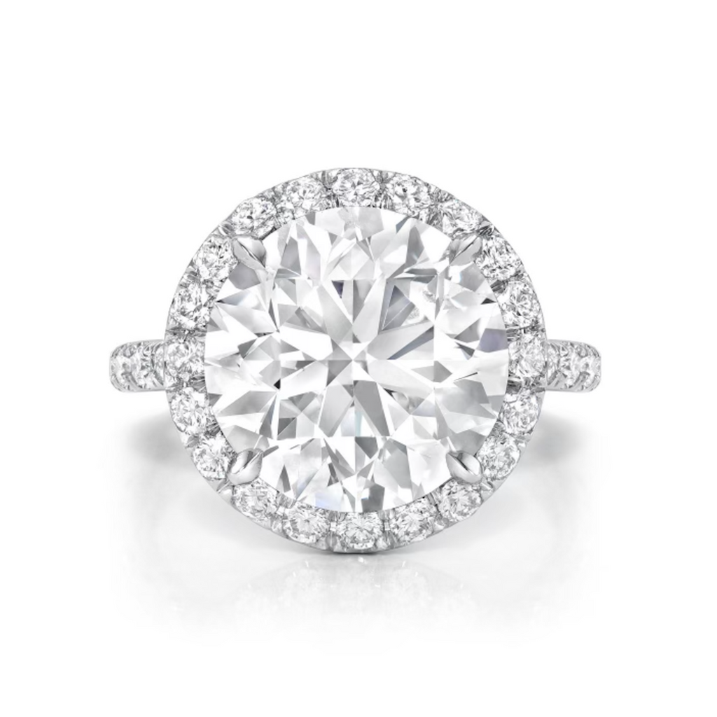 Halo Round Brilliant Cut Diamond Engagement Ring