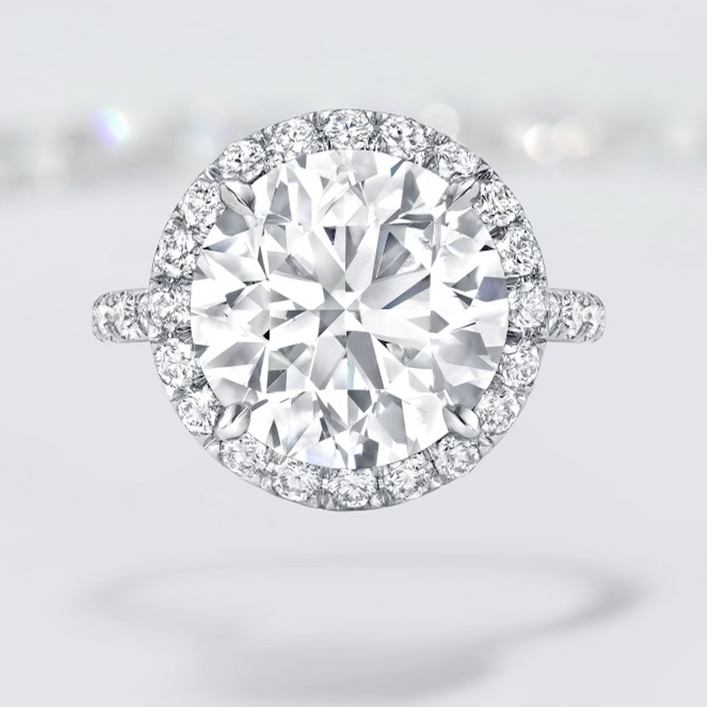 Halo Round Brilliant Cut Diamond Engagement Ring