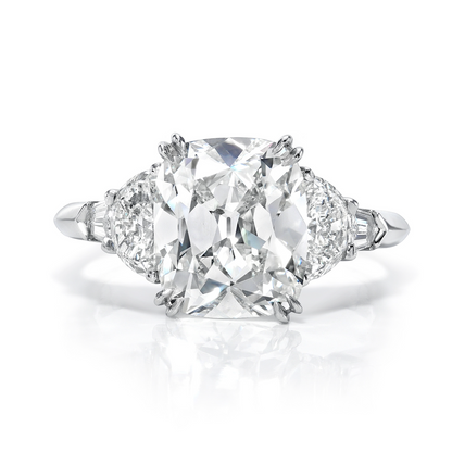 Antique Cushion Brilliant 3 Stone Engagement Ring