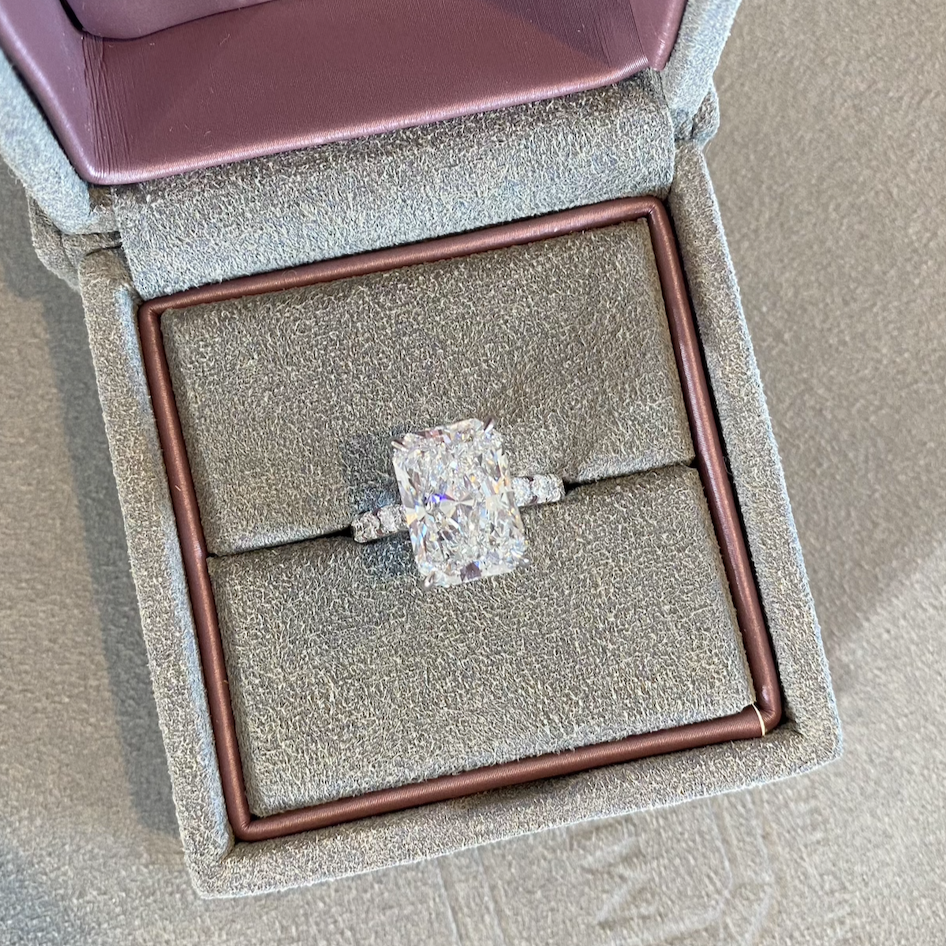 Radiant Cut Pave Diamond Engagement Ring