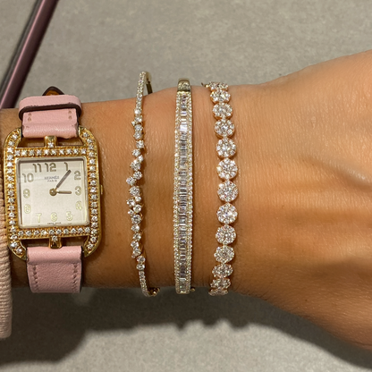 Sparkling Halo Bangle Bracelet