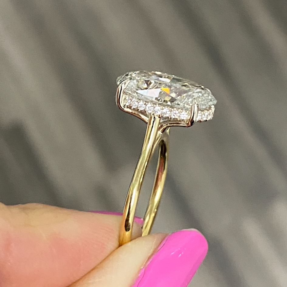 Oval cathedral 2025 engagement ring