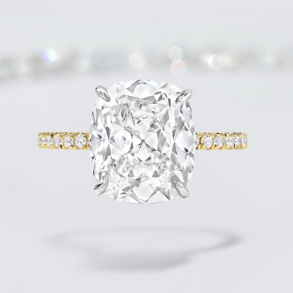 Cushion Brilliant Two Tone Bespoke Diamond Solitaire Ring