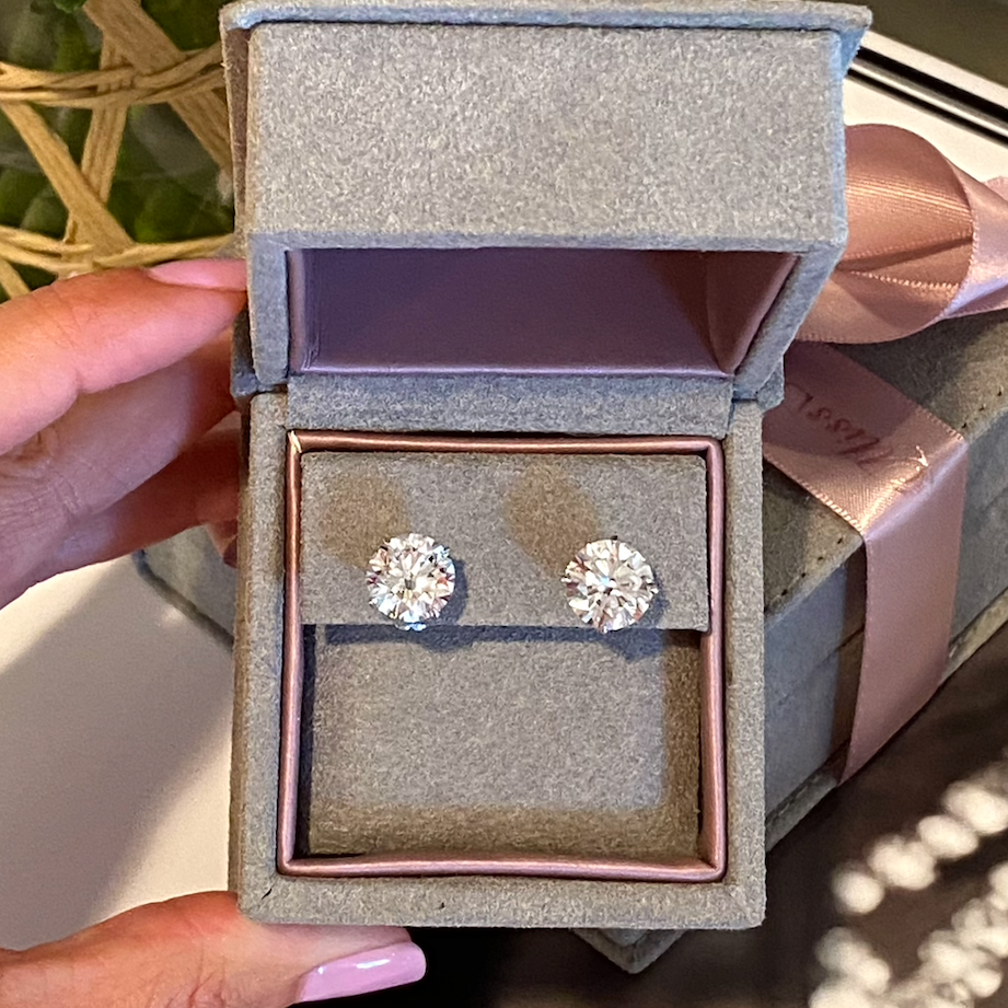Martini 4 Prong Diamond Stud Earrings