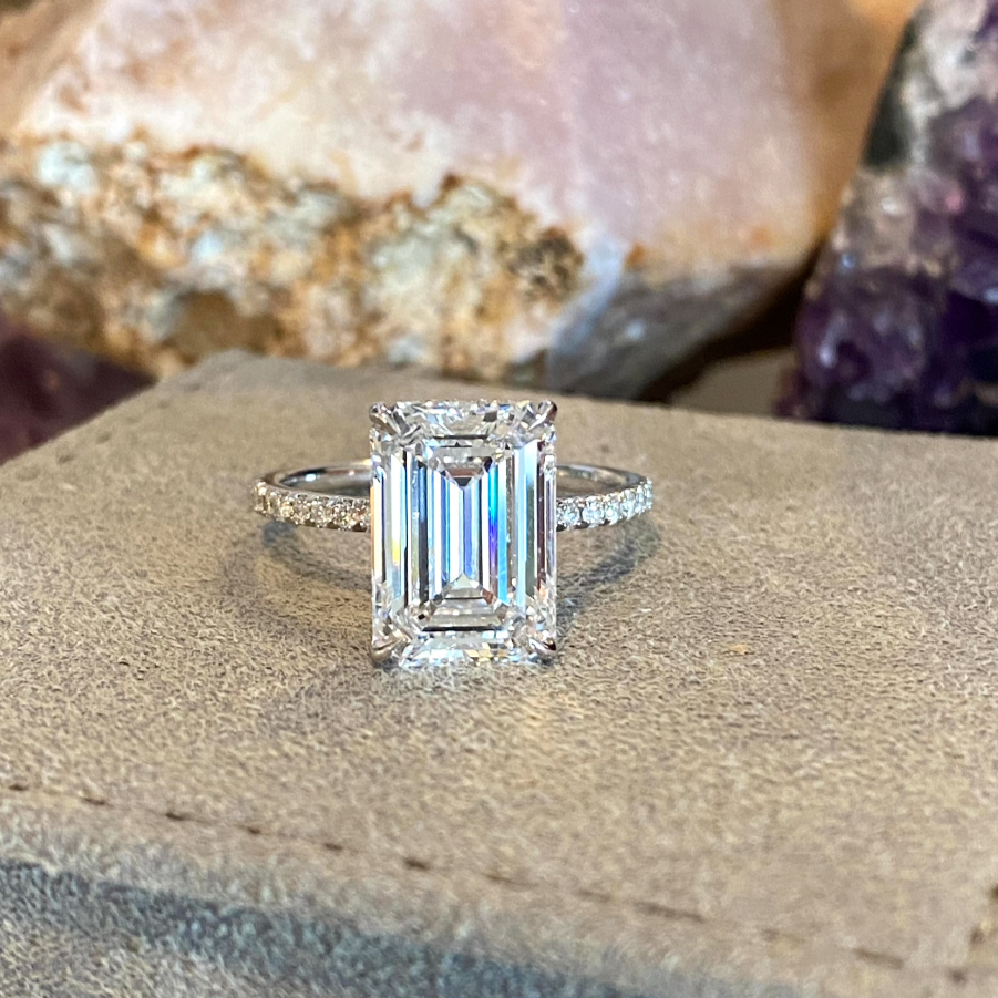 Emerald Cut Diamond Solitaire