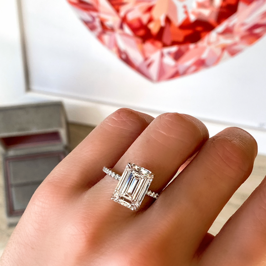 Emerald Cut Diamond Solitaire Miss Diamond Ring