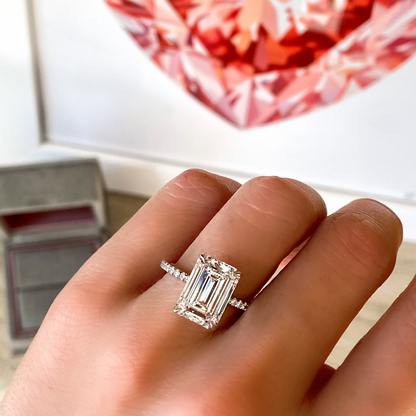 Solitaire rectangle diamond ring hotsell