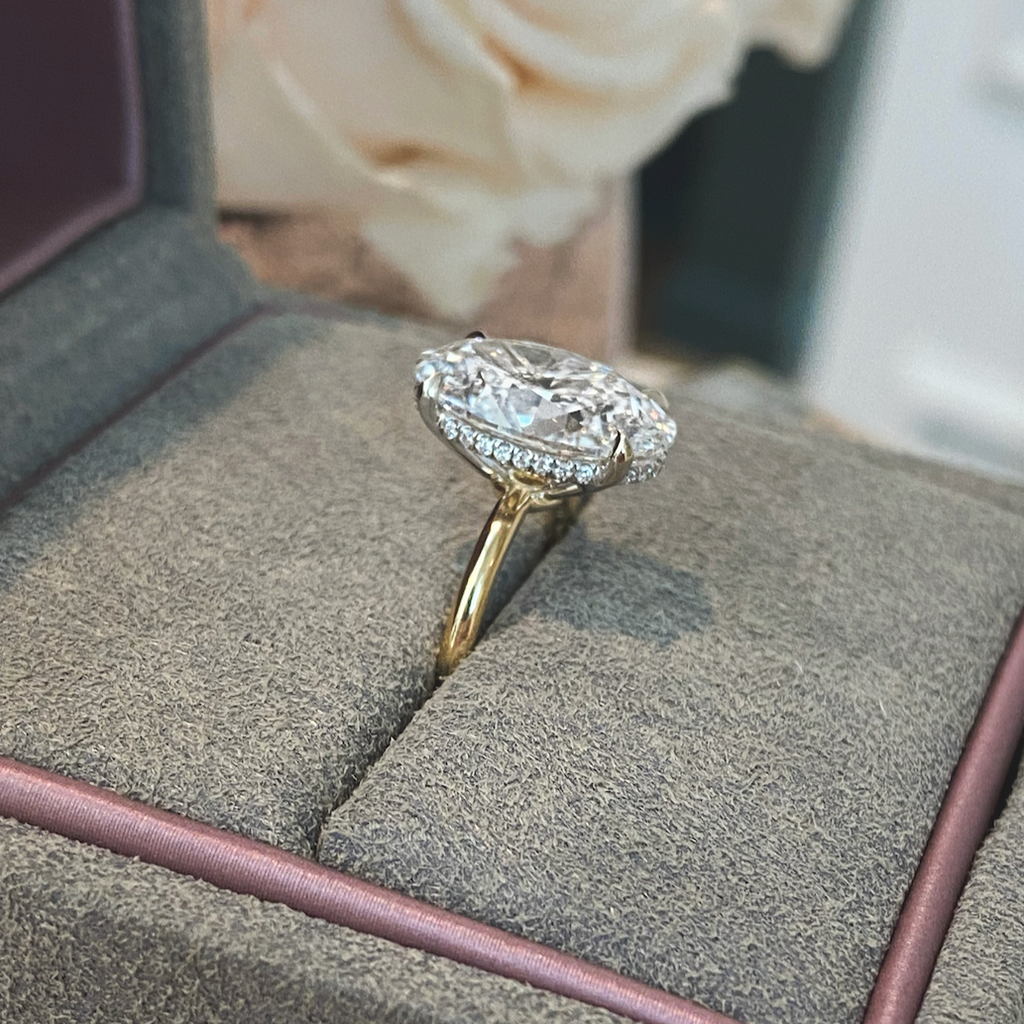 4 carat Antique Oval Diamond Engagement Ring