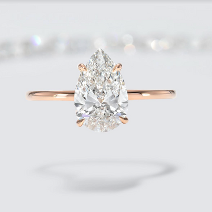 Custom Pear Diamond Engagement Ring
