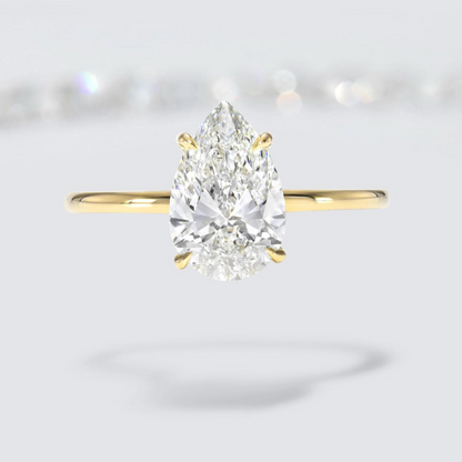 Custom Pear Diamond Engagement Ring