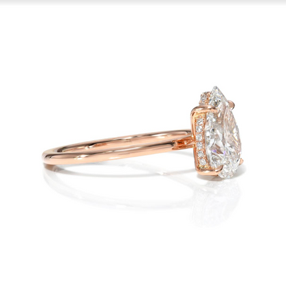 Custom Pear Diamond Engagement Ring