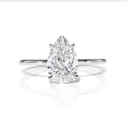 Custom Pear Diamond Engagement Ring