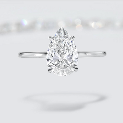 Custom Pear Diamond Engagement Ring