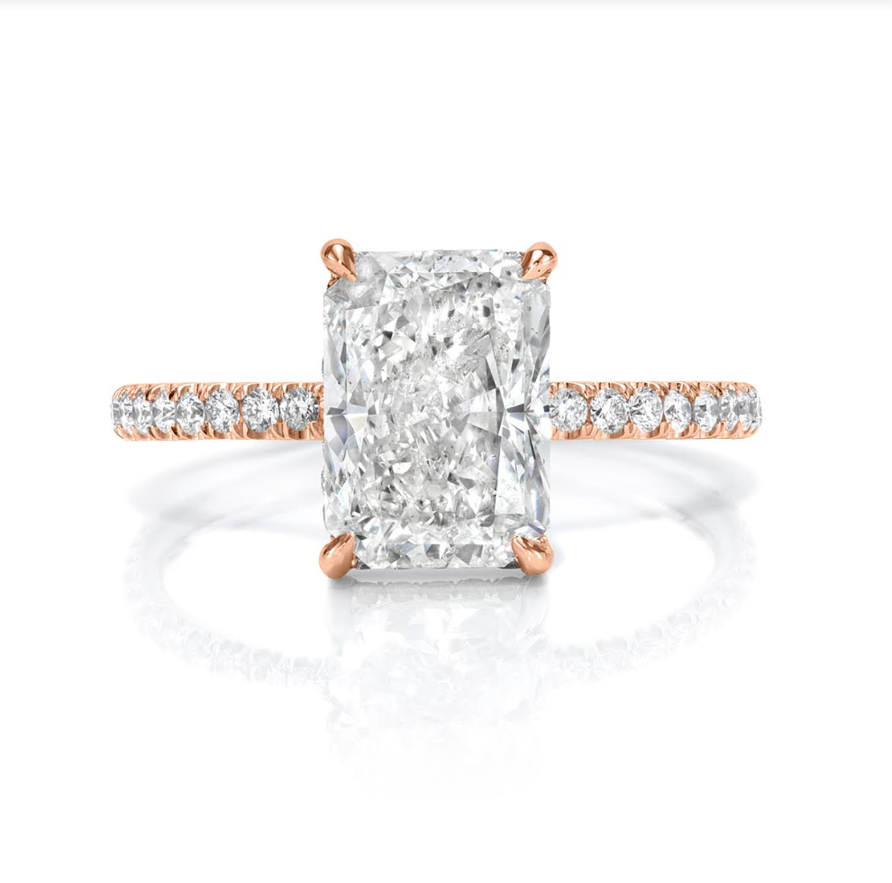 3 carat Radiant Cut Diamond Engagement Ring