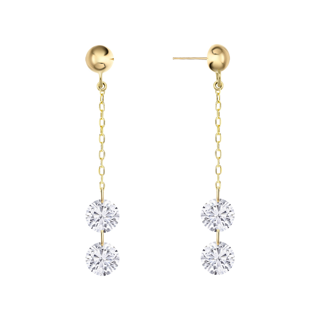 Miss Diamond Ring drop diamonds chandelier earrings