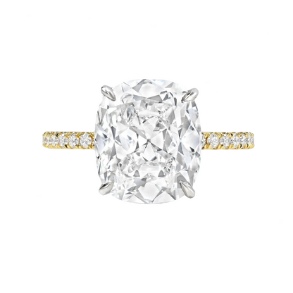 Cushion Brilliant Two Tone Bespoke Diamond Solitaire Ring