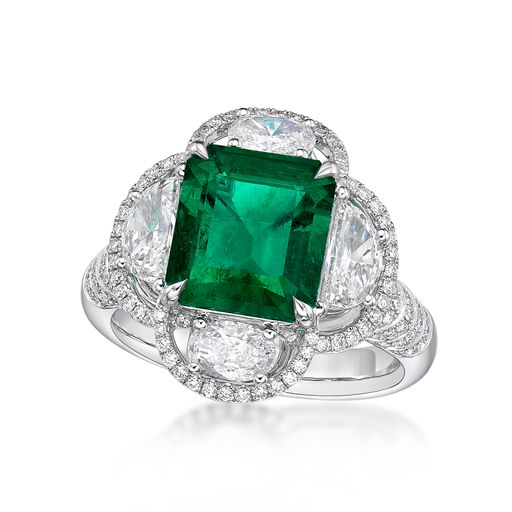 3 Ct. Emerald Clover Diamond Ring