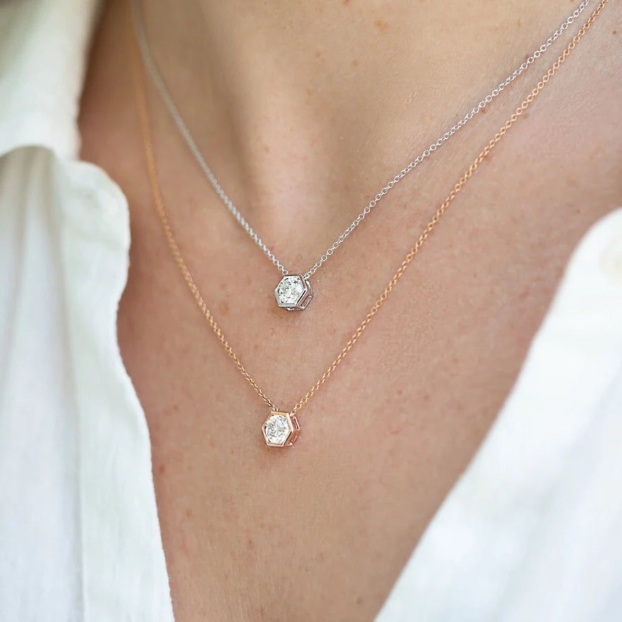 Miss Diamond Ring layered pendant necklaces