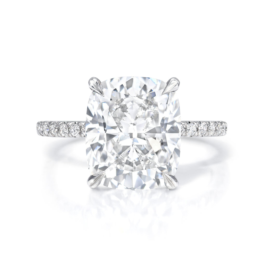 Elongated Cushion Cut Diamond Engagement Ring