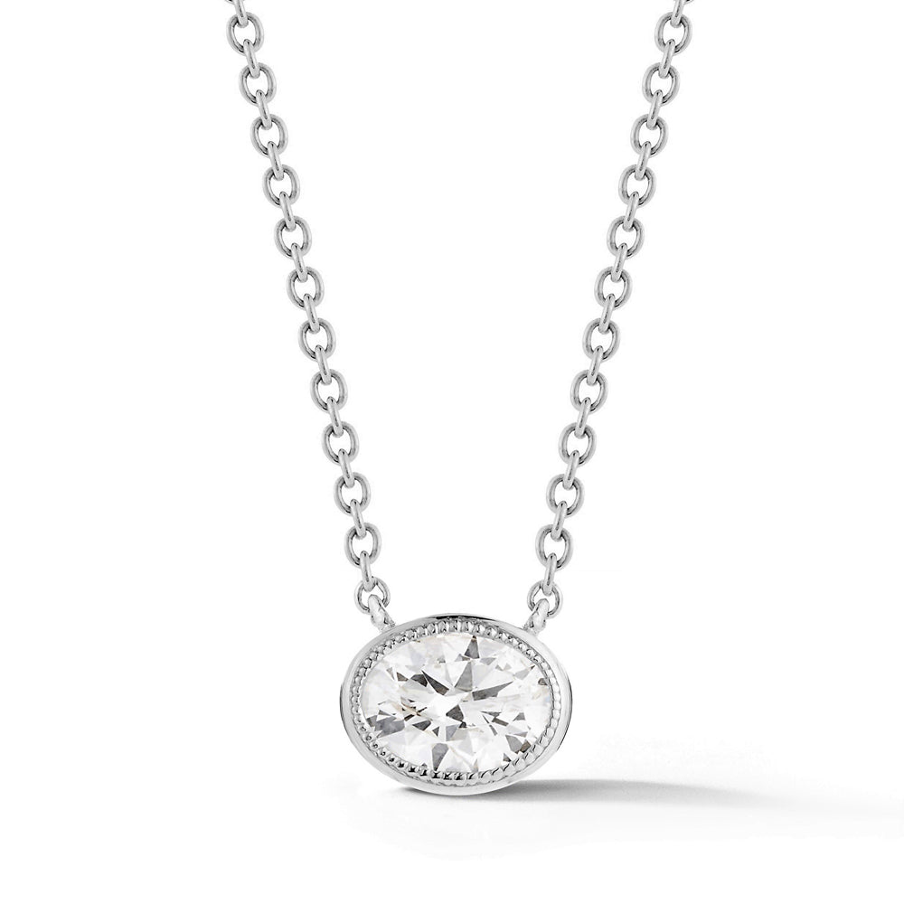 Miss Diamond Ring oval pendant necklace
