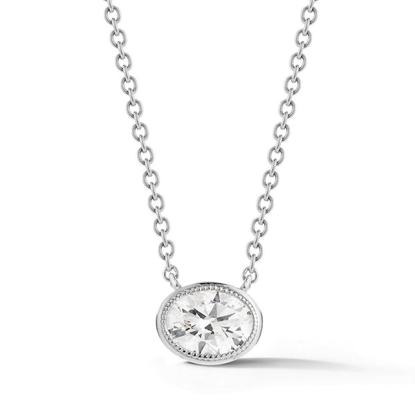 Miss Diamond Ring oval pendant necklace