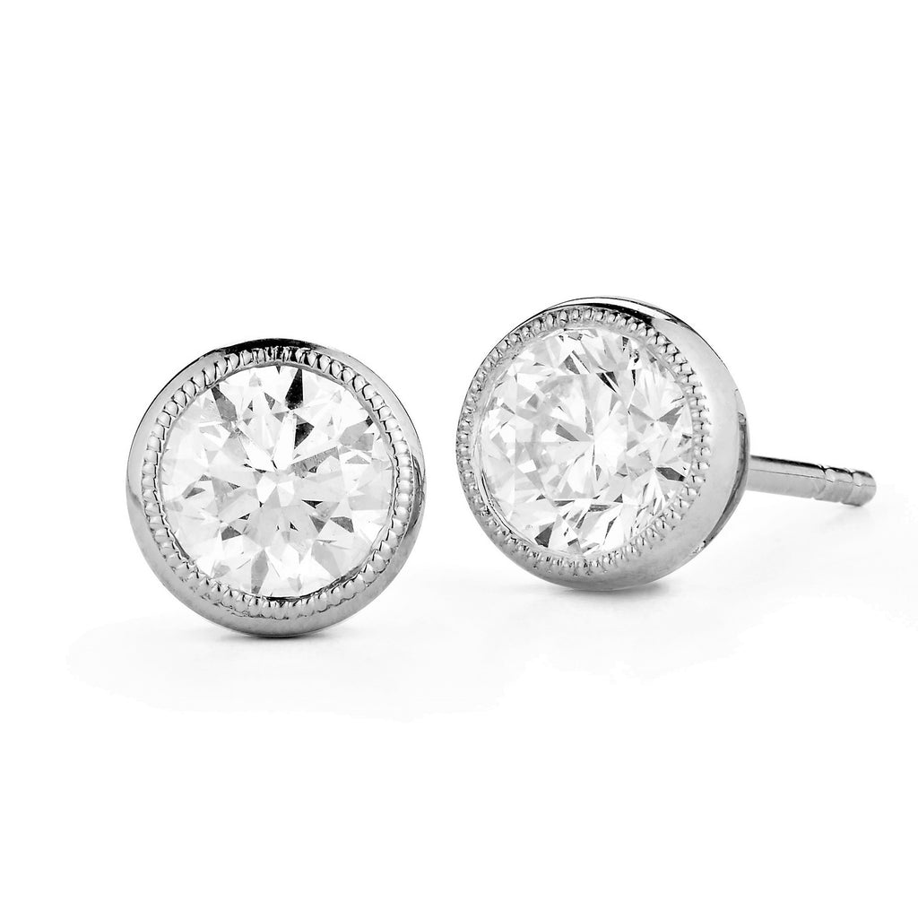 Miss Diamond Ring round brilliant stud earrings