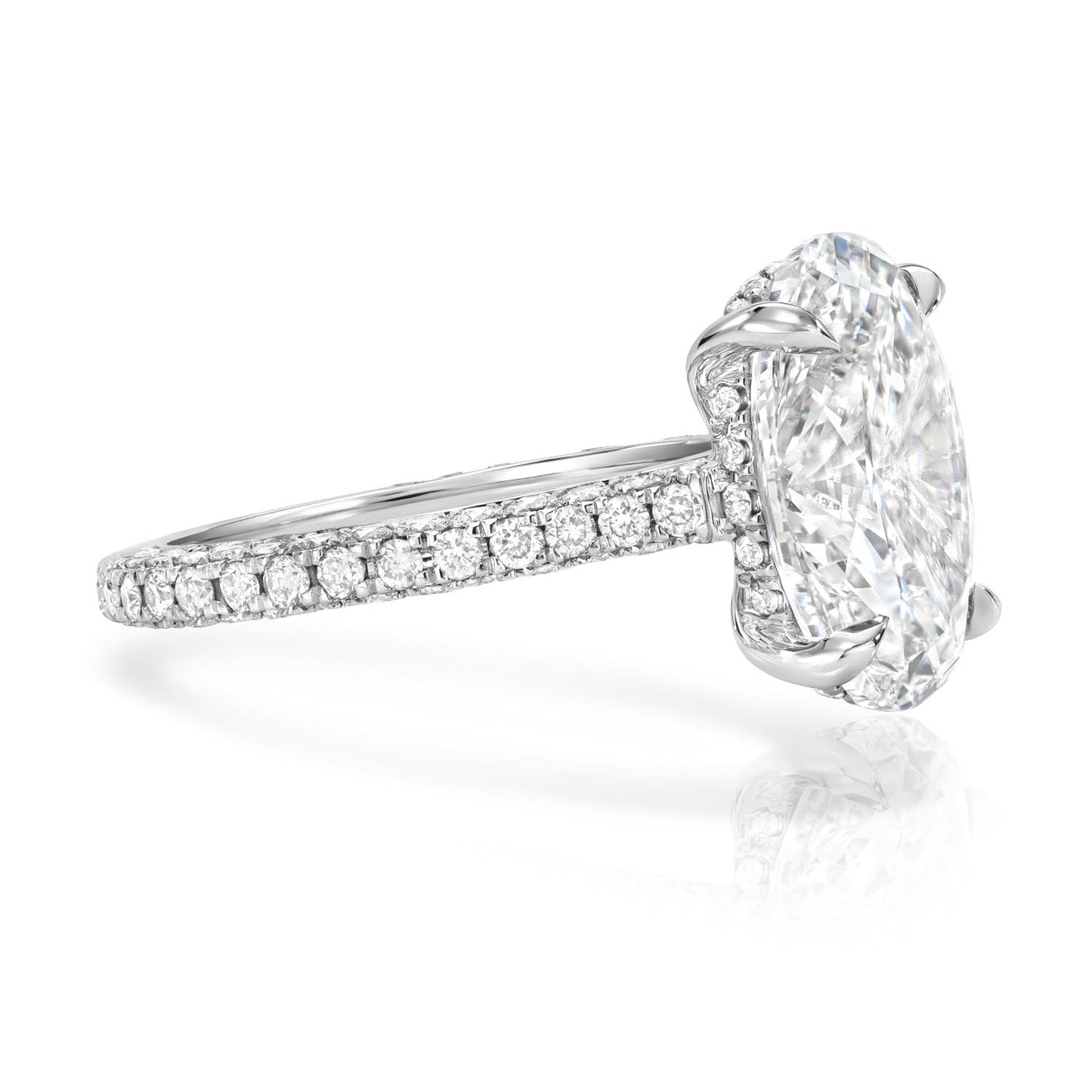 Oval Brilliant 3D Pave Engagement Ring