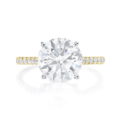 Round Brilliant Cut Diamond Pave Engagement Ring