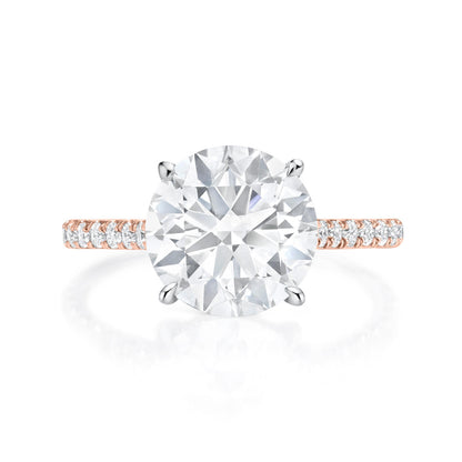 Round Brilliant Cut Diamond Pave Engagement Ring