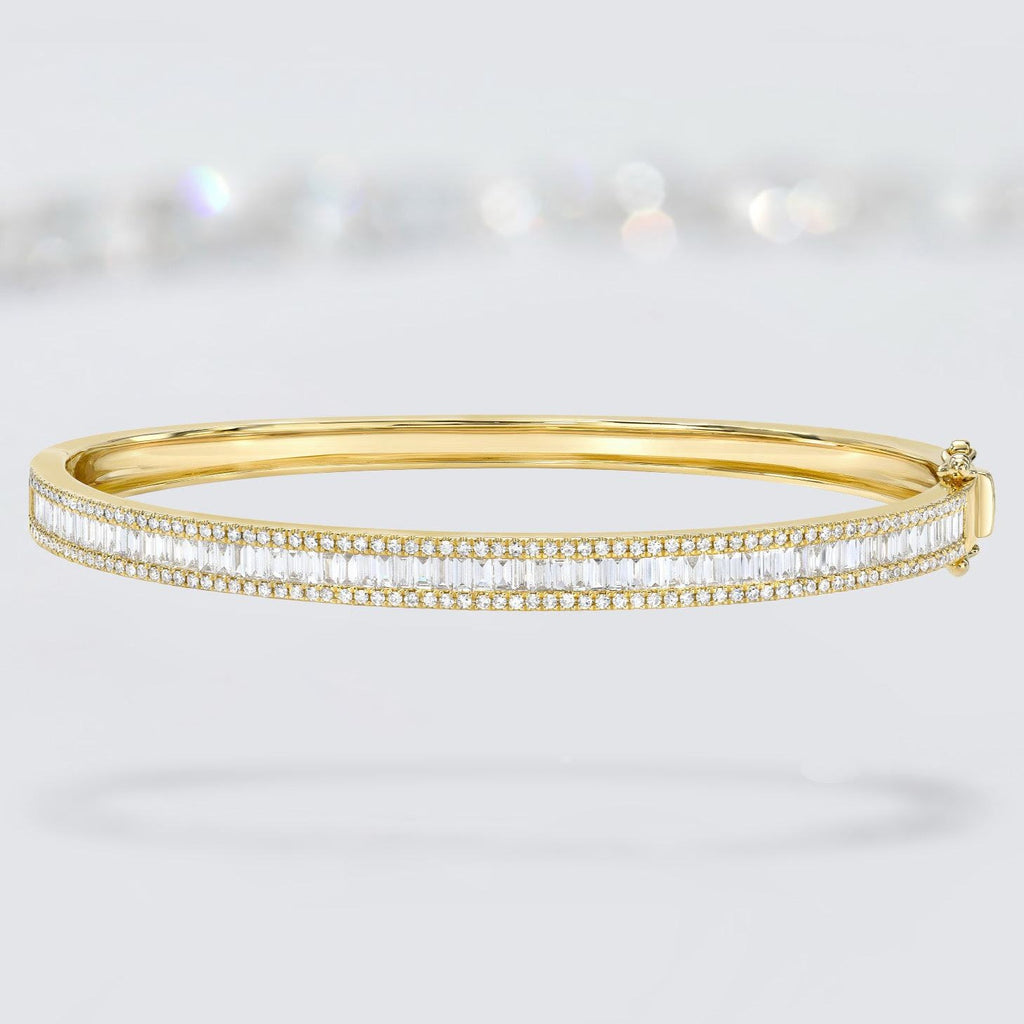 Baguette Diamond Bangle Bracelet