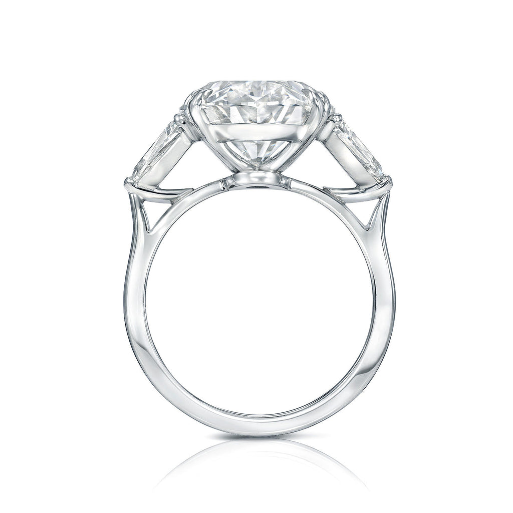 Three Stone Oval Cut Diamond Engagement Ring