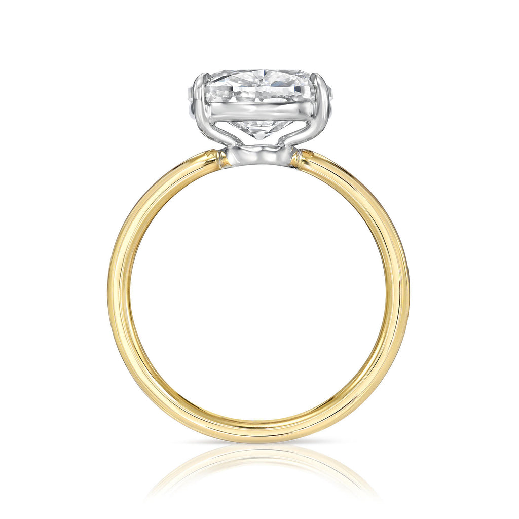 Antique Cushion Cut Yellow Gold Diamond Solitaire Ring