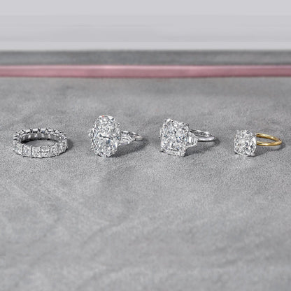 Three Stone Oval Cut Diamond Engagement Ring