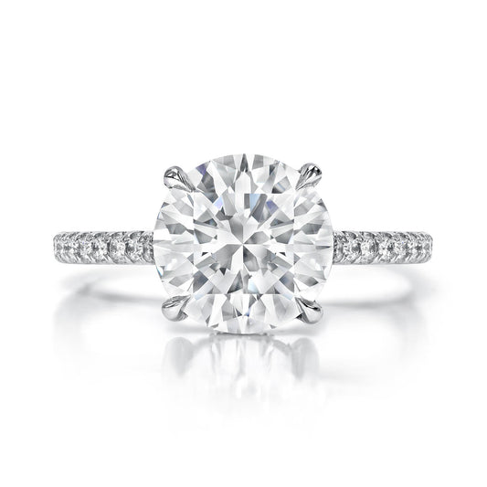 Round Brilliant Cut Diamond Pave Engagement Ring