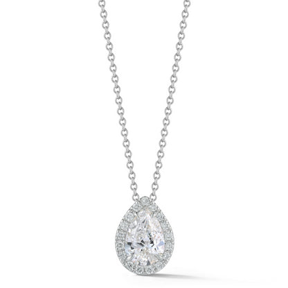 Miss Diamond Ring white gold pear pendant necklace