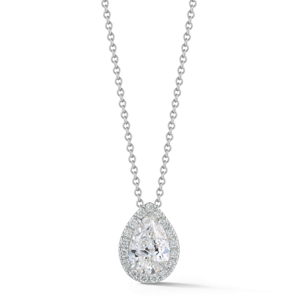 Miss Diamond Ring white gold pear pendant necklace