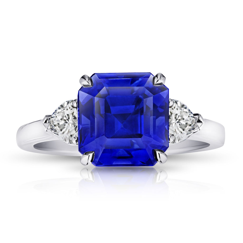 Blue Square Diamond Rings